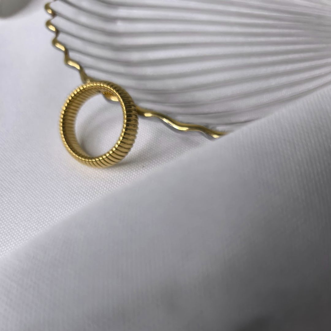 Navi Stripe Ring | Luciana Luxe